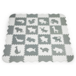 ECOTOYS Pěnové puzzle Zvířata šedá-bílá SX s okraji 140076 (30x30cm) 36ks