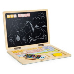 ECOTOYS Dřevěný notebook s magnetickým monitorem - modrý 142390