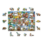 WOODEN CITY Dřevěné puzzle Zvířecí pohlednice 2v1, 505 dílků EKO 145384