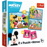 TREFL Sada 3v1 Mickey a přátelé (2x puzzle + pexeso) 152906