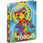 ENJOY Puzzle Ornamentální kočka s kotětem 1000 dílků 156533