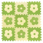 Pěnové BABY puzzle Zelené kytičky Z (29,5x29,5) 7684 , 9 dílů