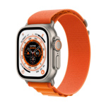 Apple Watch Ultra/49mm/Titan/Sport Band/Orange Alpine, MQFM3CS/A