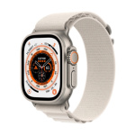 Apple Watch Ultra/49mm/Titan/Sport Band/Starlight Alpine, MQFR3CS/A