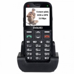 EVOLVEO EasyPhone XG, mobilní telefon pro seniory s nabíjecím stojánkem (černá barva), EP-650-XGB