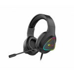 Herní sluchátka C-TECH Midas (GHS-17BK), casual gaming, RGB podsvícení, černá, GHS-17BK