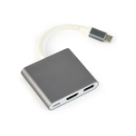 GEMBIRD Multi-adapter USB typu C, šedý, A-CM-HDMIF-02-SG
