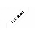 BROTHER TZE-R231, černý tisk na bílé, šířka 12 mm, TZER231