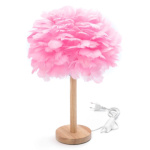 Table lamp bedside feather Art Deco pink CBDPH 599215