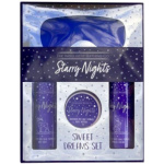 Starry Night levandule a limetka, maska na oči, tělové máslo 100 ml, sprchový gel 300 ml a koupelnové mléko 300 ml