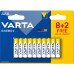 Varta Energy AAA baterie, 8+2 ks, 961093