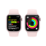 Apple Watch Series 9 41mm Růžový hliník se světle růžovým sportovním řemínkem - S/M MR933QC/A