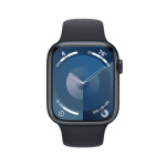 Apple Watch Series 9 45mm Cellular Temně inkoustový hliník s temně inkoustovým sportovním řemínkem -S/M MRMC3QC/A