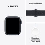 Apple Watch SE 40mm Temně inkoustový hliník s temně inkoustovým sportovním řemínkem - M/L MR9Y3QC/A